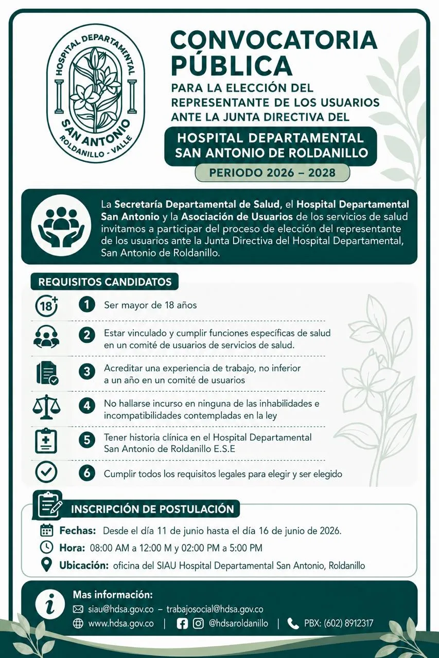 Convocatoria p&uacute;blica para elecci&oacute;n del representante de los usuarios